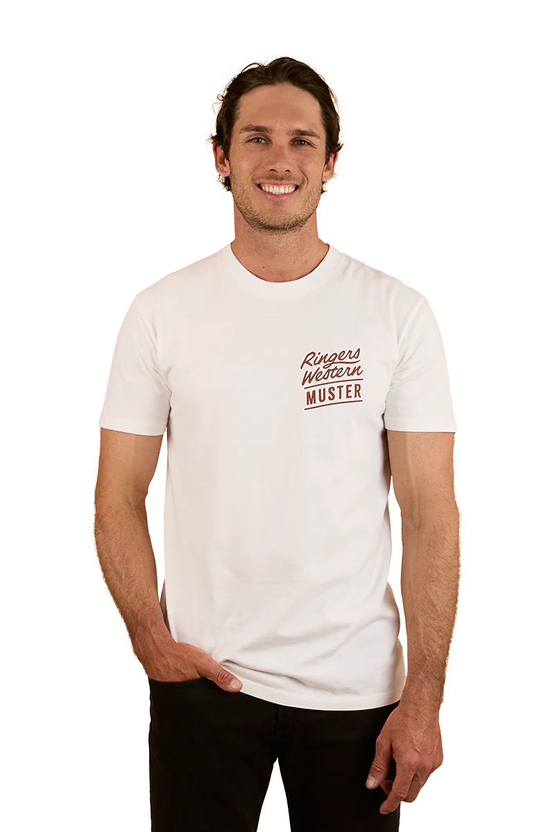 Ringers Western Mens Ringers Of The Sky S/S Tee (124074RW) White - Image 2
