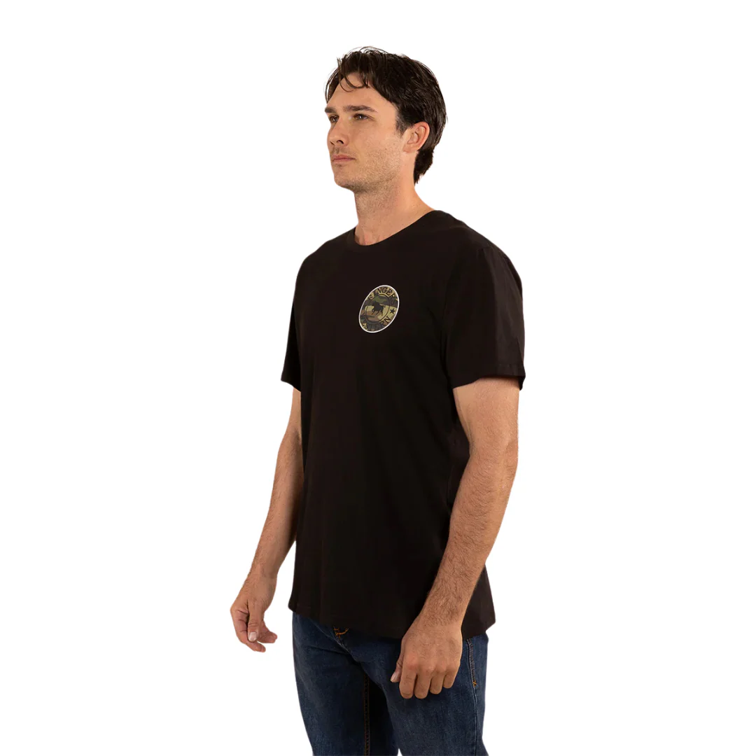 Ringers Western Mens Signature Bull Loose S/S Tee (120201560) Black/Camo - Image 2