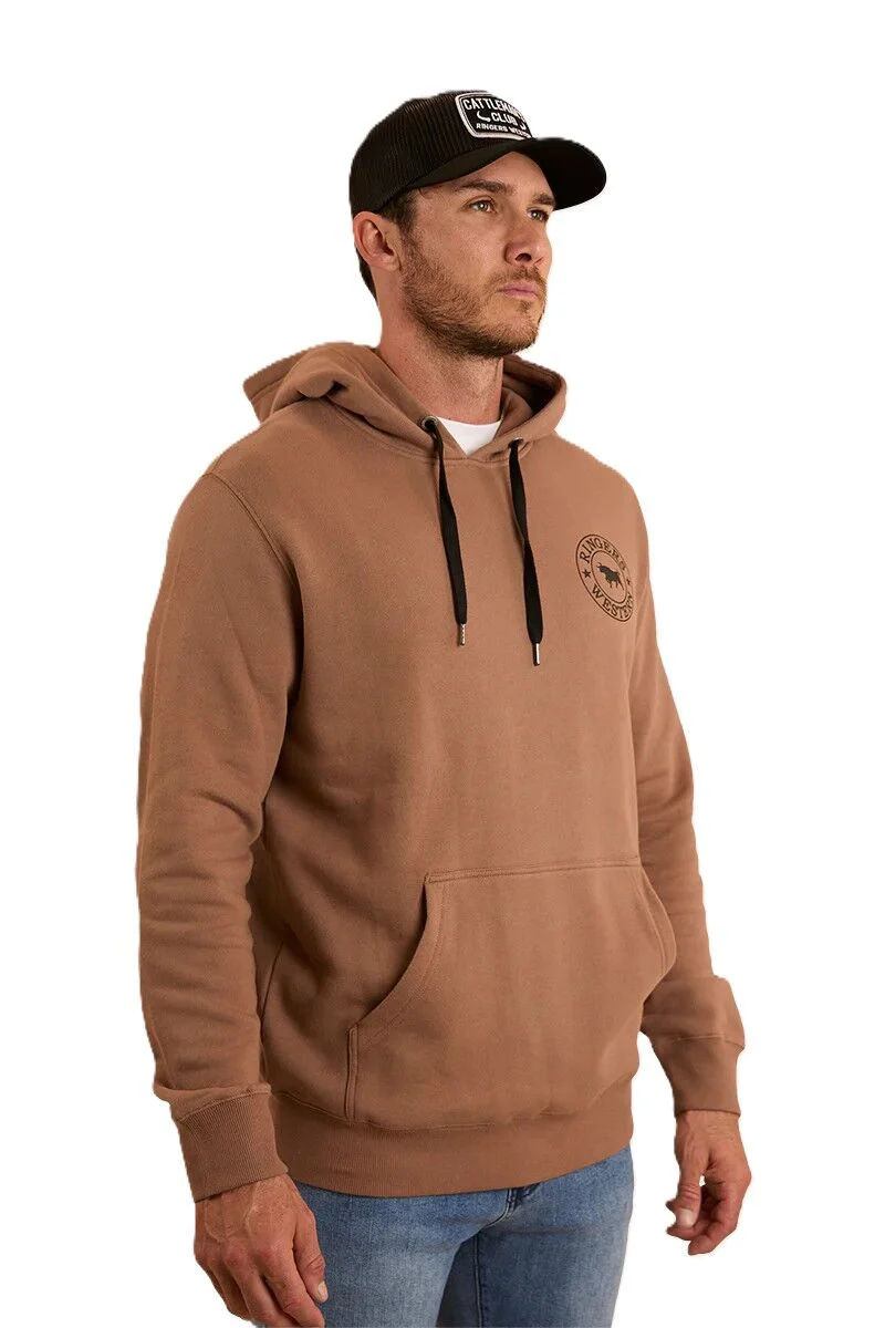 Ringers Western Mens Signature Bull Pullover Hoodie (123050RW) Almond/Black - Image 4