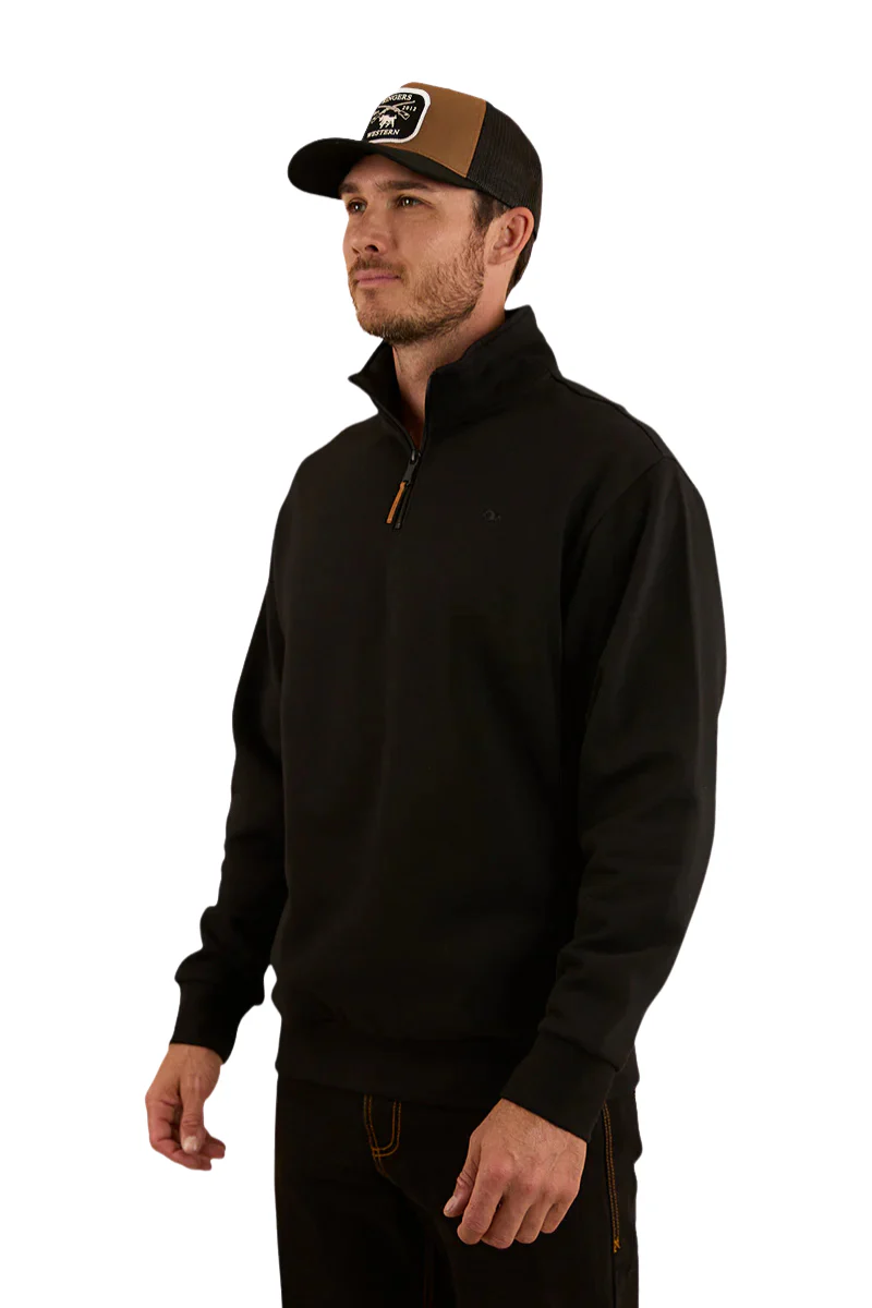 Ringers Western Mens Strand 1/4 Zip Jumper (123074RW) Black - Image 4