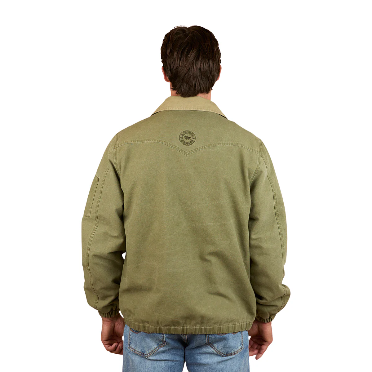 Ringers Western Mens Suffolk Western Bomber Jacket (125017RW) Military Green - Image 7