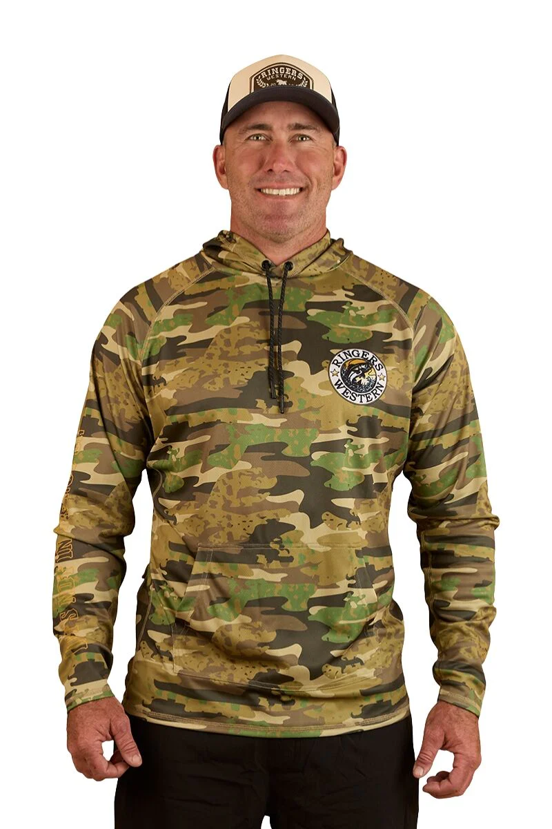 Ringers Western Unisex Big Catch Hooded L/S Fishing Jersey (424040RW) Camo