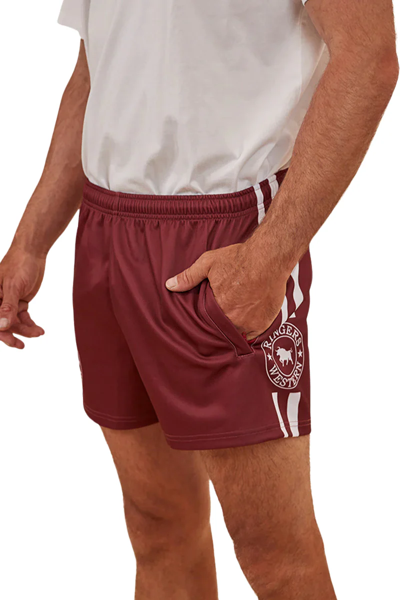 Ringers Western Unisex Footy Shorts (123049RW) Burgundy - Image 3