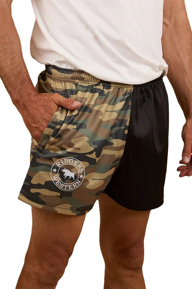 Ringers Western Unisex Footy Shorts (124013RW) Black/Camo - Image 8