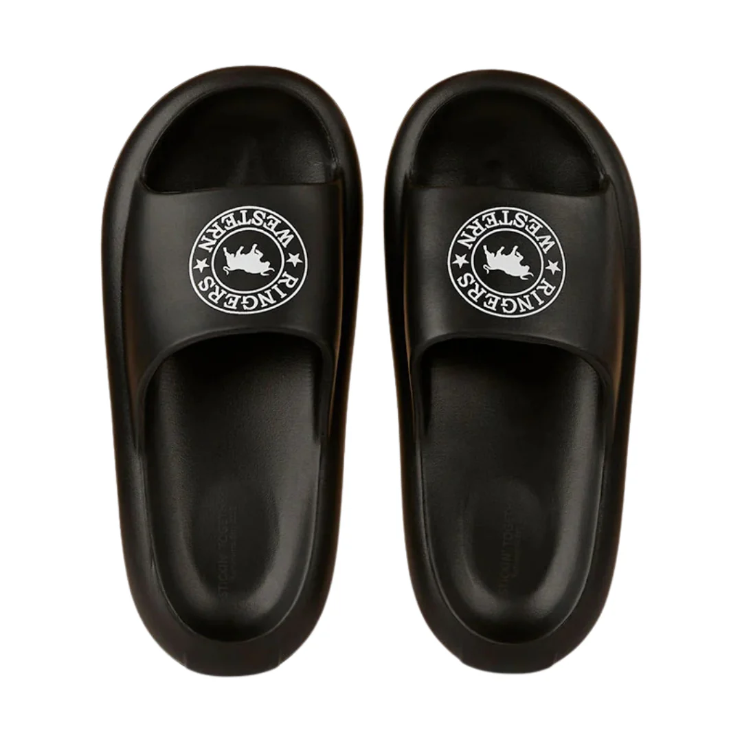 Ringers Western Unisex Freshy Sliders (125089RW) Black With White Print - Image 3