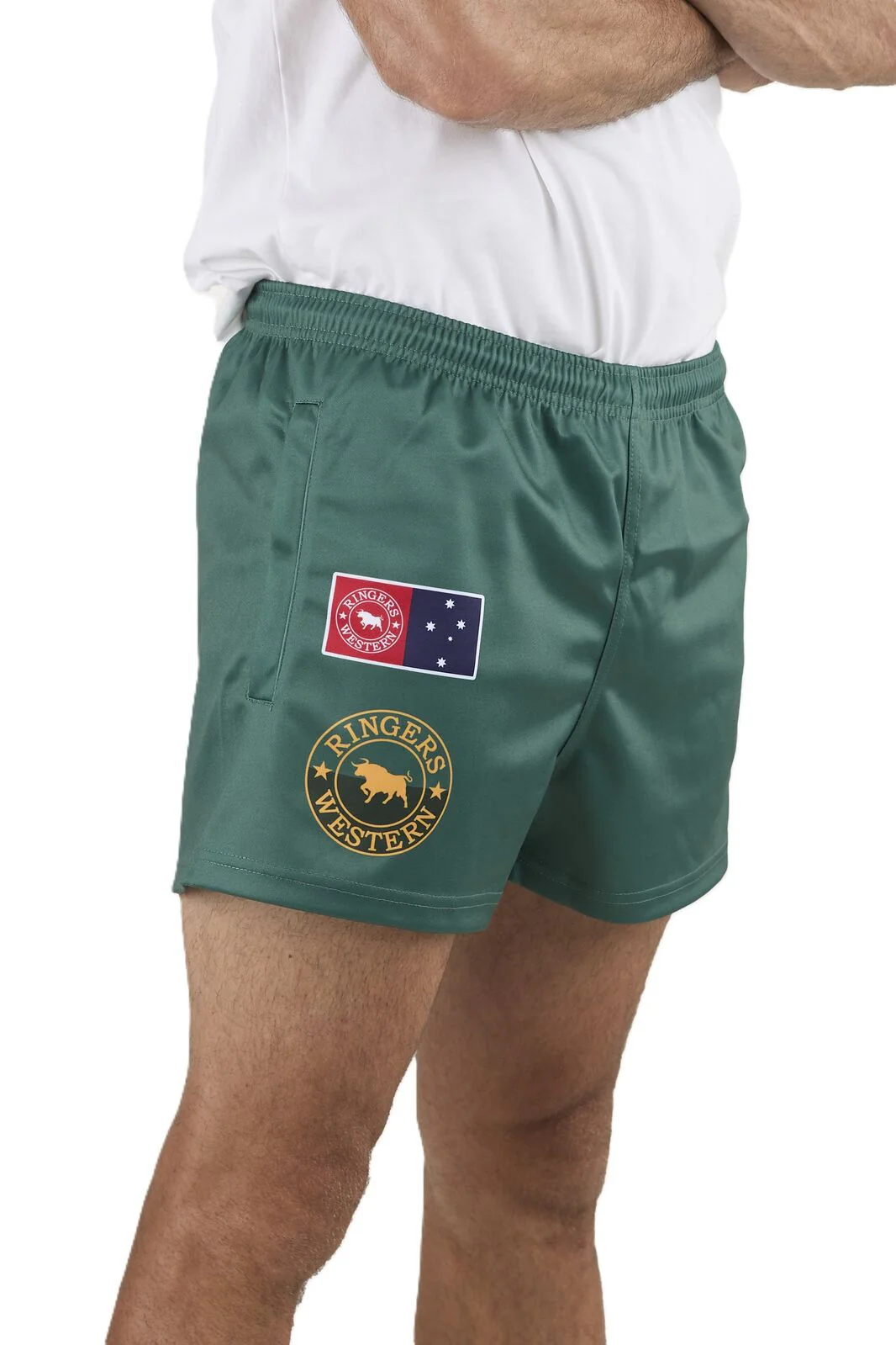 Ringers Western Unisex Good Bloke Footy Shorts (125073RW) Pine - Image 4