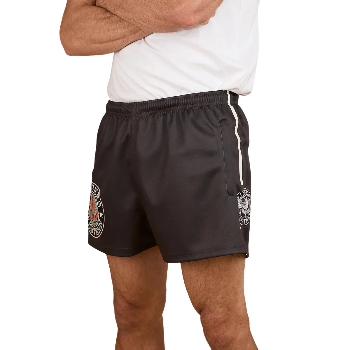 Ringers Western Unisex Outta Towner Footy Shorts (125024RW) Charcoal - Image 2