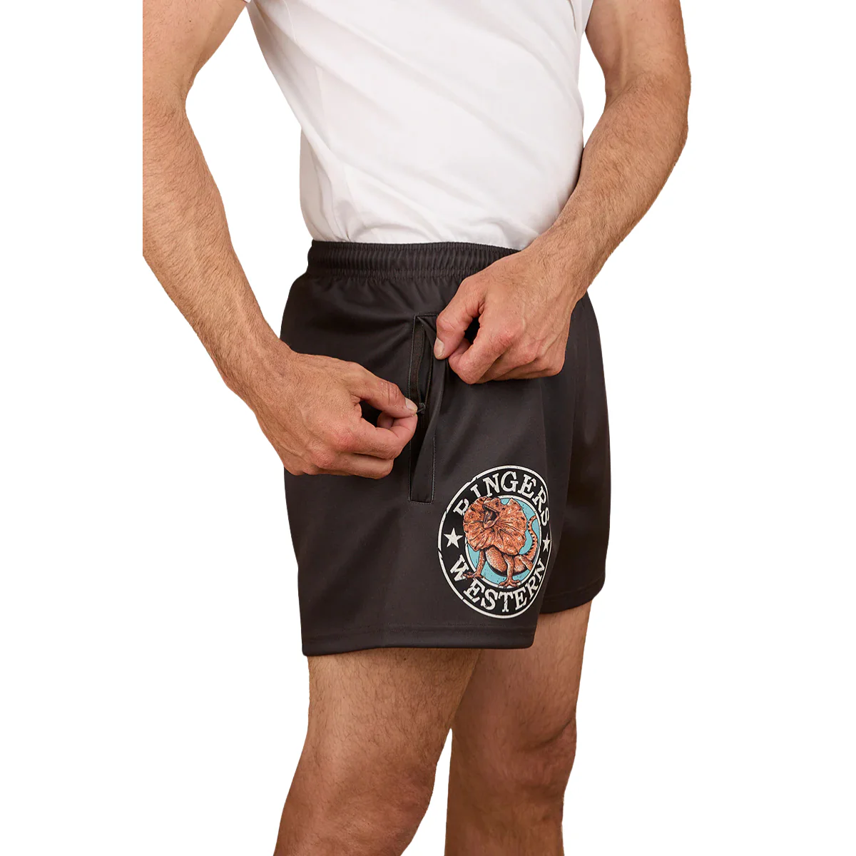 Ringers Western Unisex Outta Towner Footy Shorts (125024RW) Charcoal - Image 7