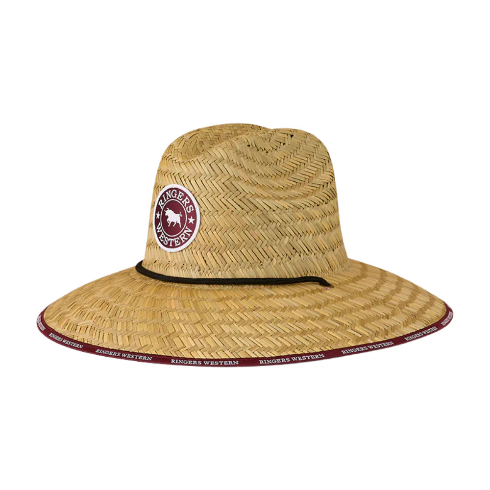 Ringers Western Unisex Paddy Straw Hat (425087RW)  Burgundy - Image 3