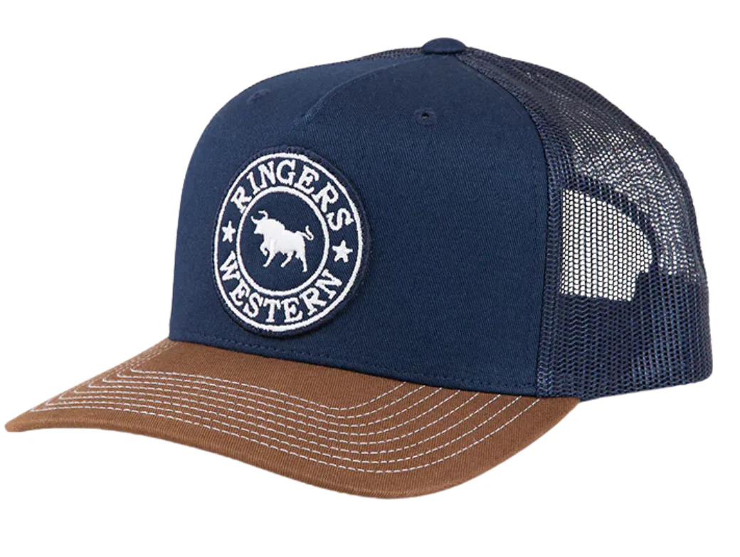 Ringers Western Unisex Signature Bull Trucker Cap (171120006) Navy/Chocolate OSFM