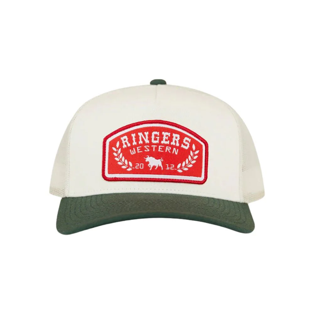 Ringers Western Wheatbelt Wool Trucker Cap (721009RW) Off White/Pine - Image 2