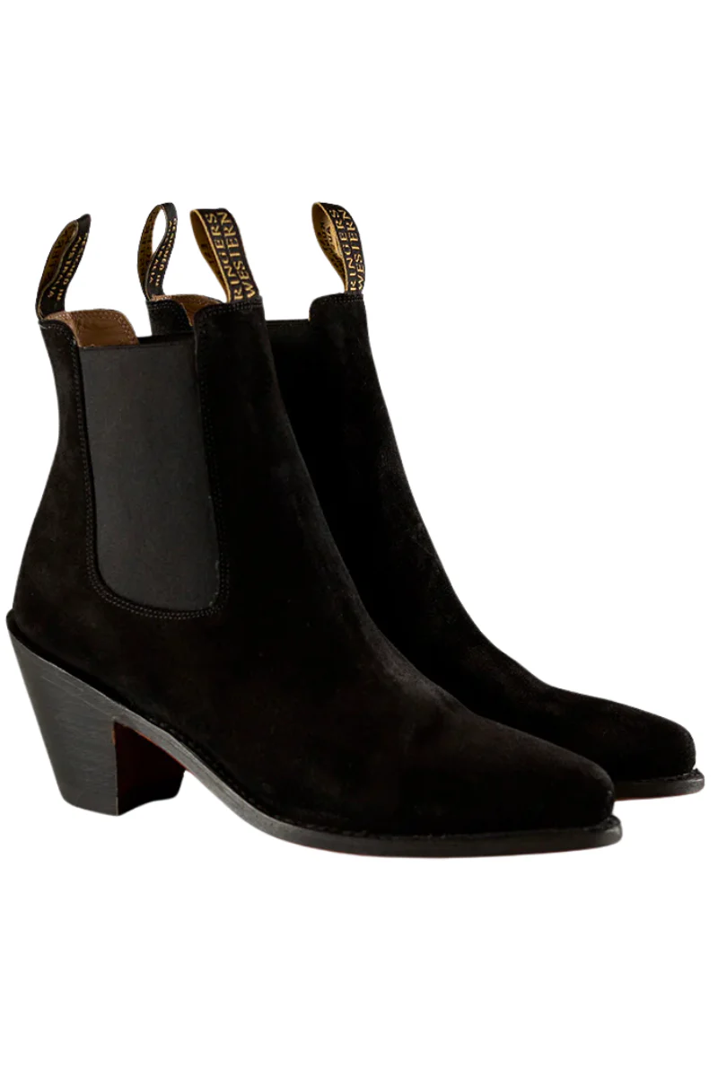Ringers Western Womens Acacia Dress Boots (223023RW) Black Suede [GD]