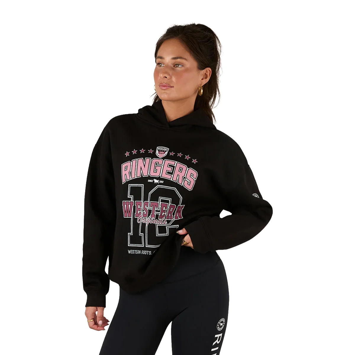 Ringers Western Womens Ace Oversized Hoodie (225019RW) Black - Image 2