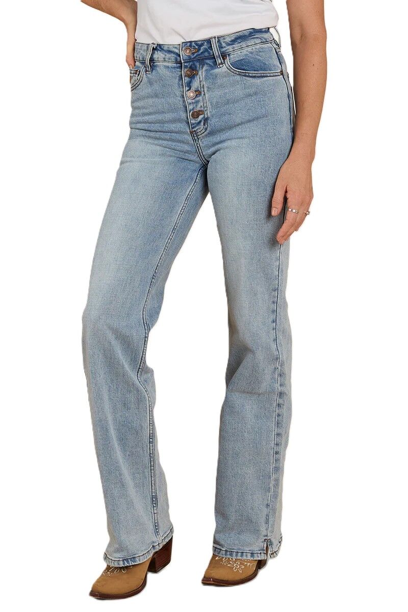 Ringers Western Womens Betsy High Rise Bootleg Jeans (223053RW) Light Blue - Image 3