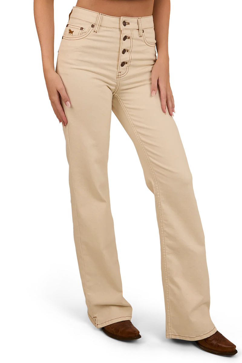 Ringers Western Womens Betsy High Rise Bootleg Jeans (223053RW) Off White - Image 4