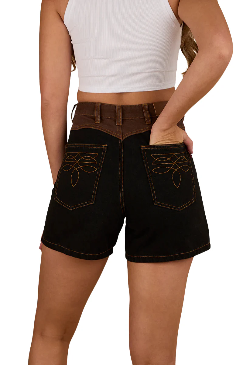 Ringers Western Womens Brandy Denim Shorts (225023RW) Washed Black - Image 6