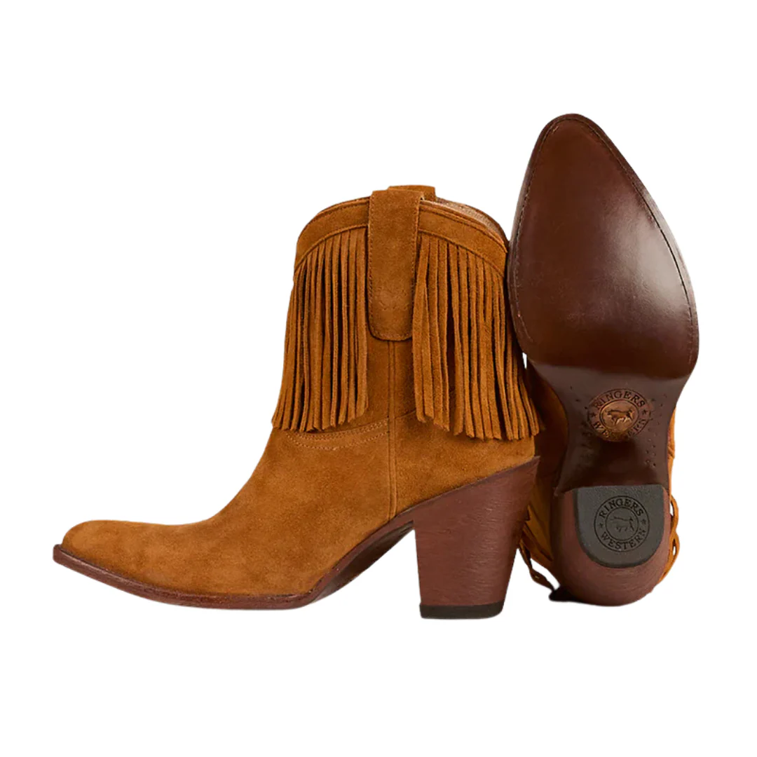 Ringers Western Womens Brittany Western Boots (723062RW) Cognac Suede - Image 2