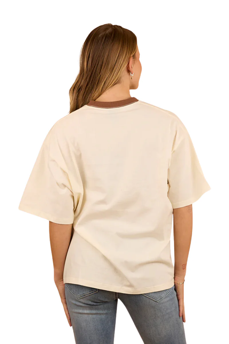 Ringers Western Womens Cody Oversized S/S Tee (224093RW) Bone - Image 2