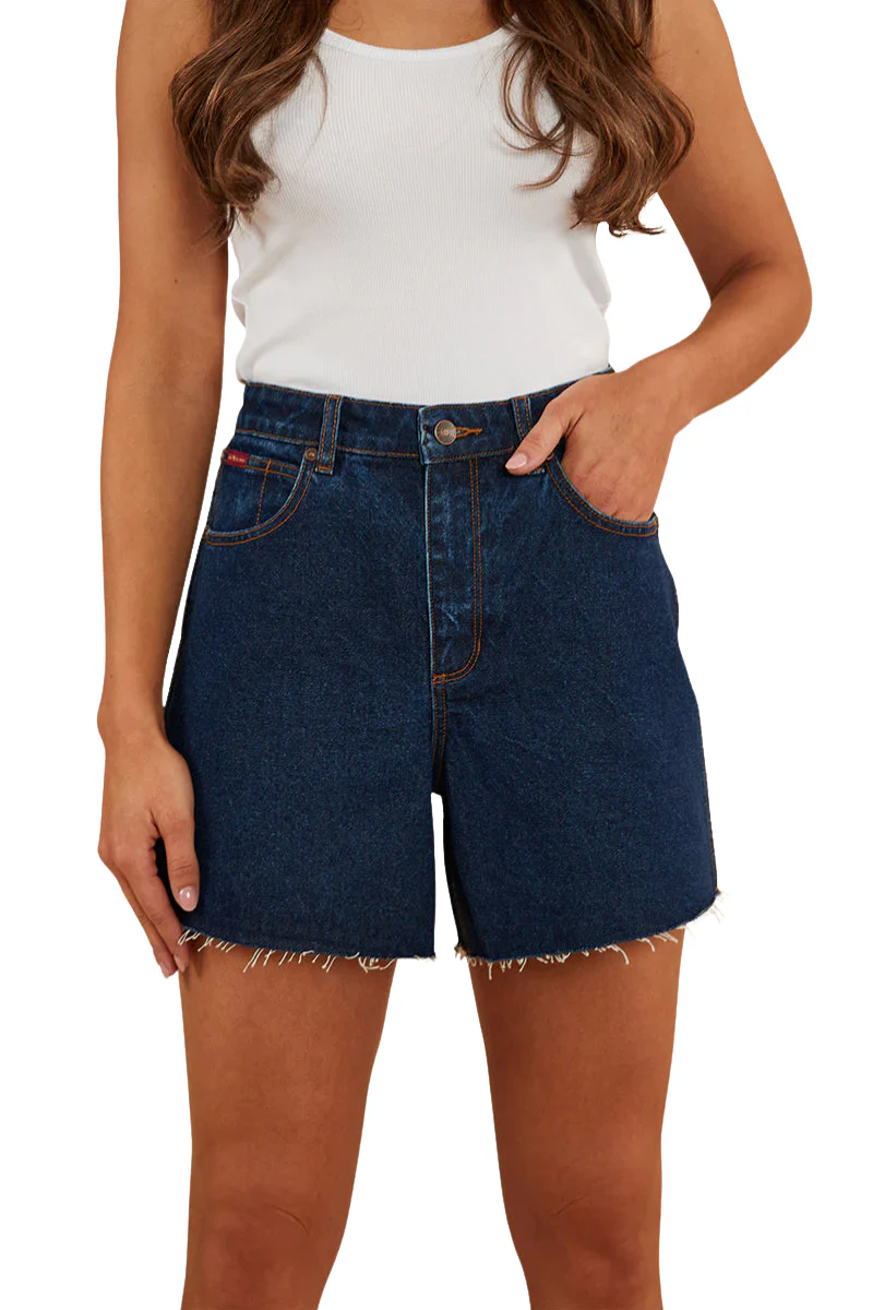 Ringers Western Womens Gracie Denim Shorts (222123RW) Dark Wash Blue - Image 2
