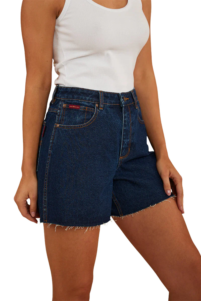 Ringers Western Womens Gracie Denim Shorts (222123RW) Dark Wash Blue - Image 3