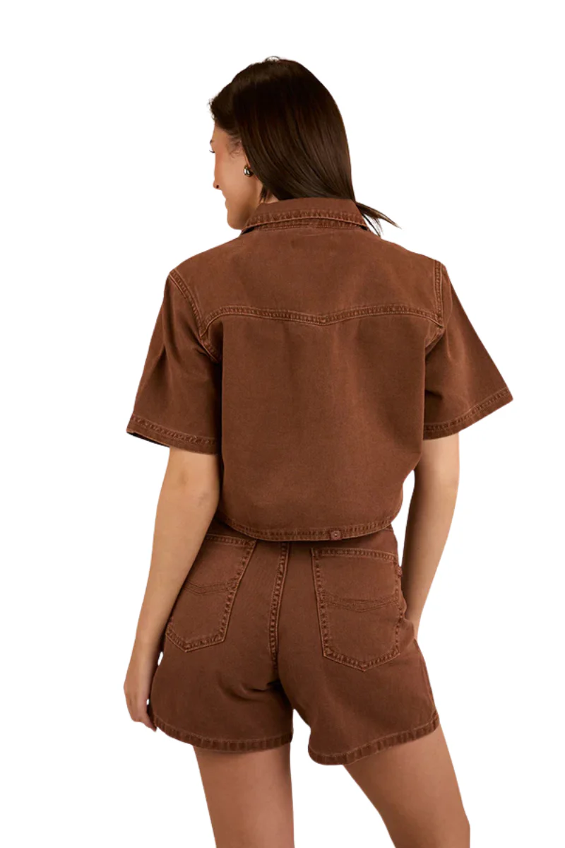 Ringers Western Womens Iris Denim Shorts (224096RW) Saddle Brown - Image 5