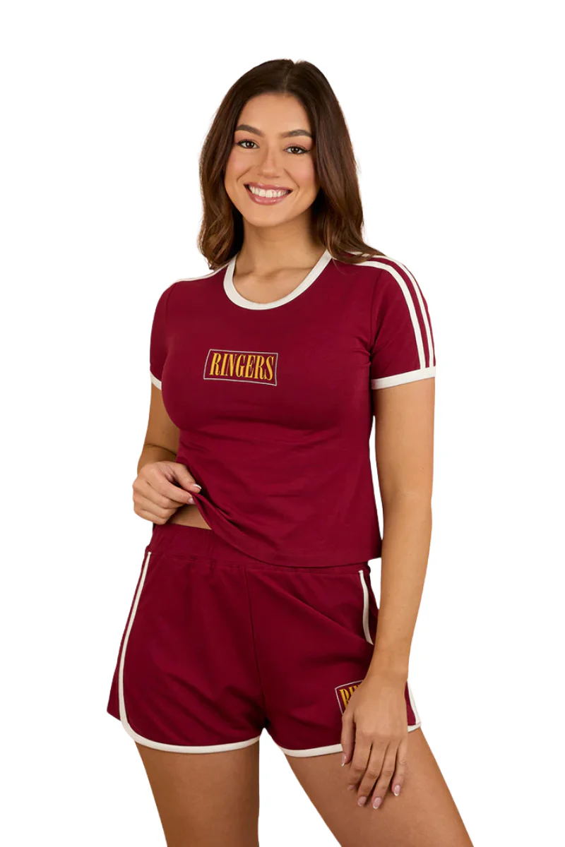 Ringers Western Womens Lolita S/S Baby Tee (225071RW) Burgundy - Image 2