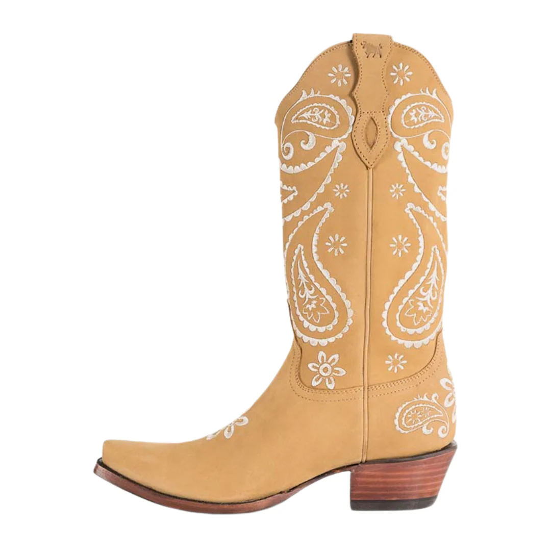 Ringers Western Womens Olivia Cuban Heel Western Boots (519250116) Bone - Image 6