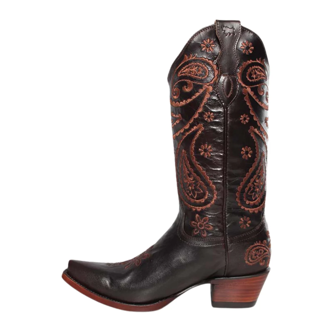 Ringers Western Womens Olivia Cuban Heel Western Boots (519250116) Coffee - Image 3