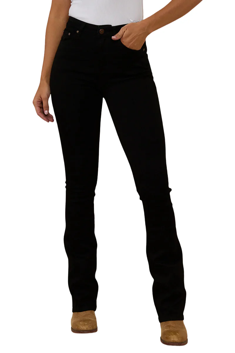 Ringers Western Womens Penny High Rise Bootleg Jeans (221115RW) Black