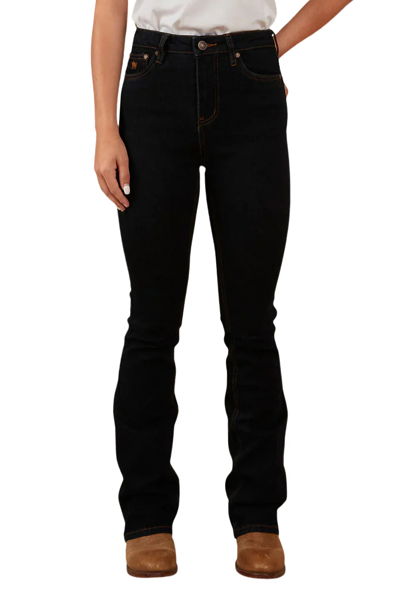 Ringers Western Womens Penny High Rise Bootleg Jeans (221115RW) Dark Blue - Image 2