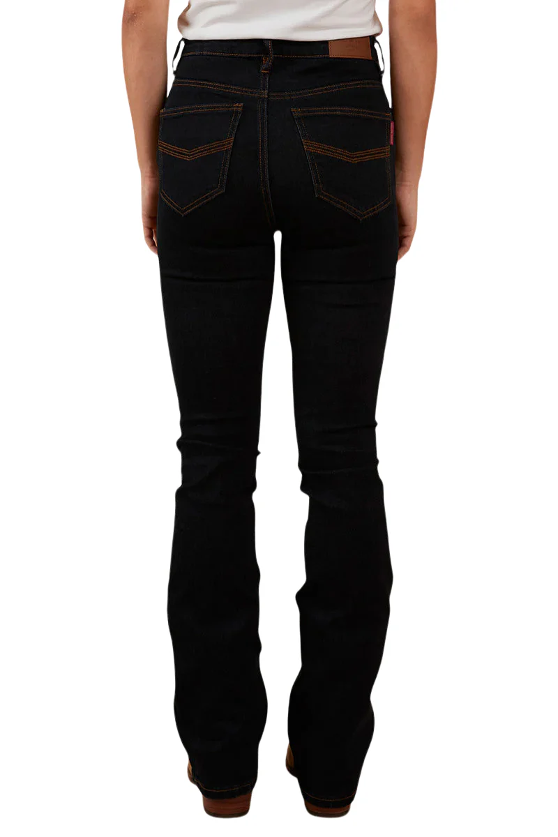 Ringers Western Womens Penny High Rise Bootleg Jeans (221115RW) Dark Blue - Image 4