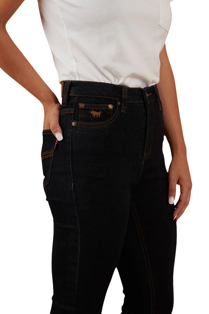 Ringers Western Womens Penny High Rise Bootleg Jeans (221115RW) Dark Blue - Image 5