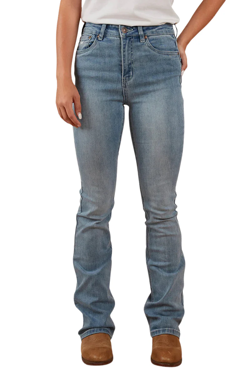 Ringers Western Womens Penny High Rise Bootleg Jeans (221115RW) Light Blue - Image 2
