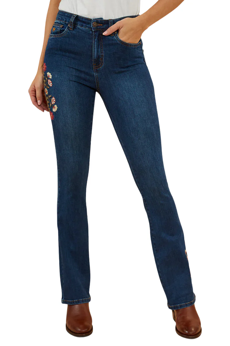 Ringers Western Womens Penny Rodeo High Rise Bootleg Jeans (222104RW) Classic Blue