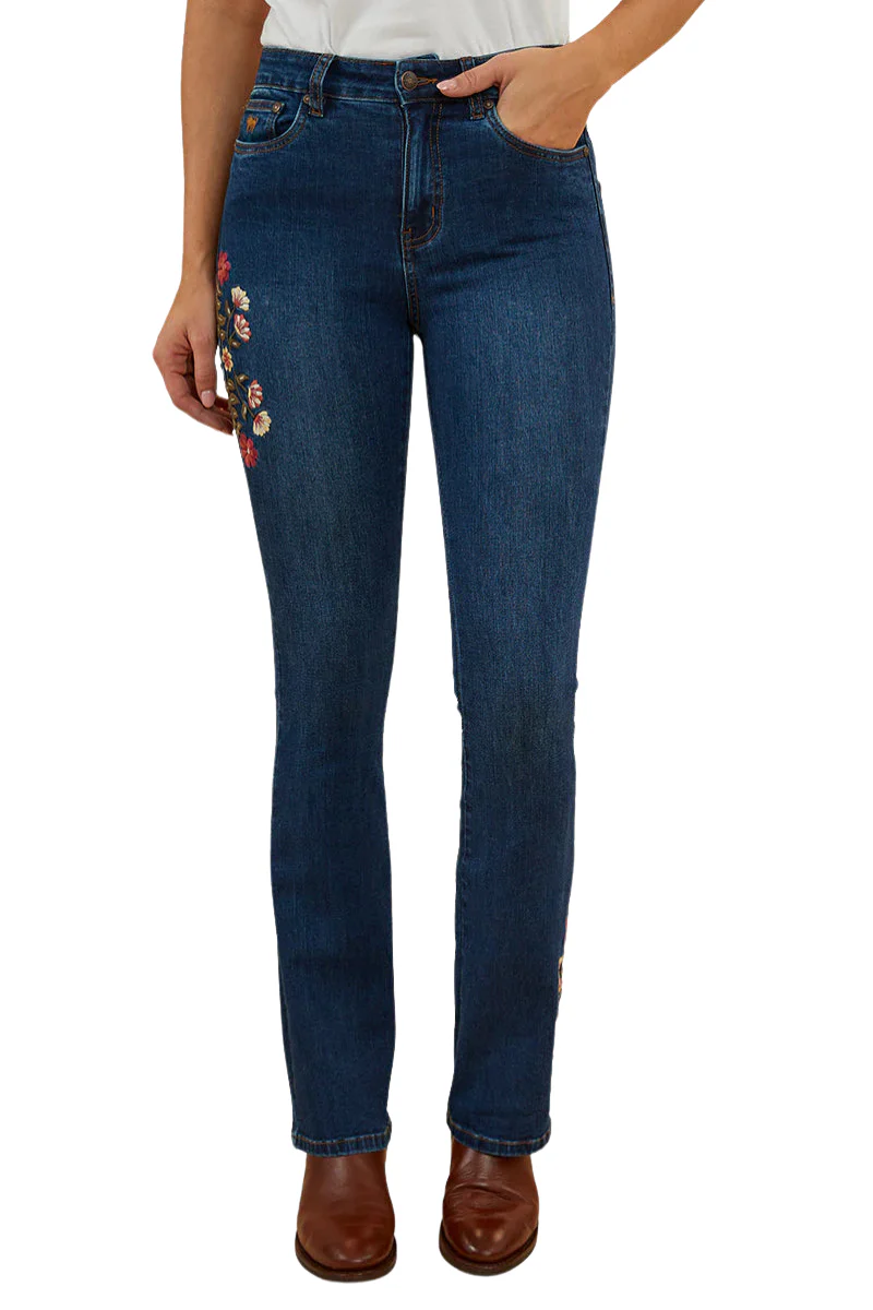 Ringers Western Womens Penny Rodeo High Rise Bootleg Jeans (222104RW) Classic Blue - Image 4