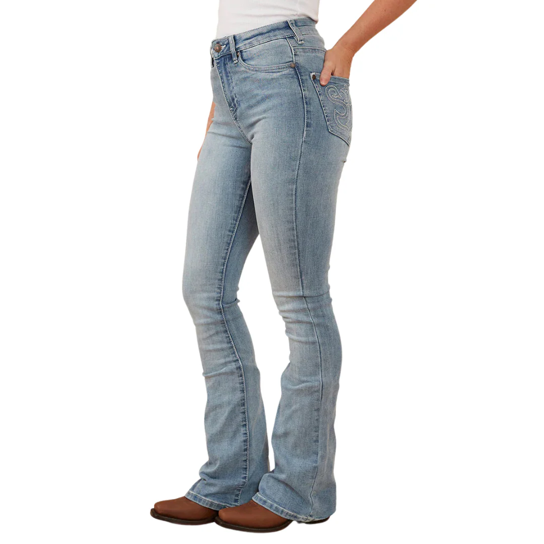 Ringers Western Womens Penny Rodeo High Rise Bootleg Jeans (222104RW) Light Blue - Image 3