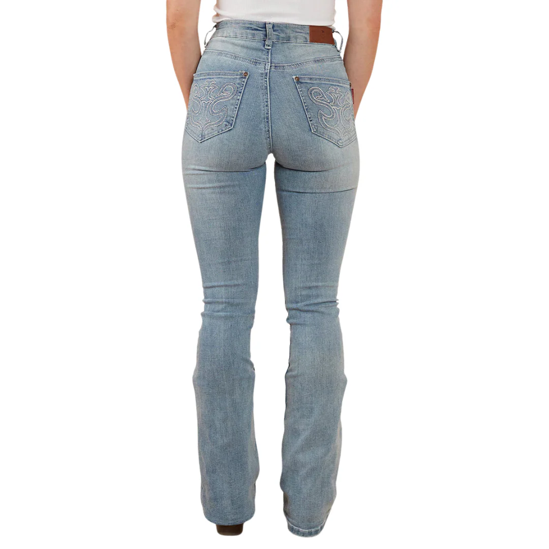 Ringers Western Womens Penny Rodeo High Rise Bootleg Jeans (222104RW) Light Blue - Image 5