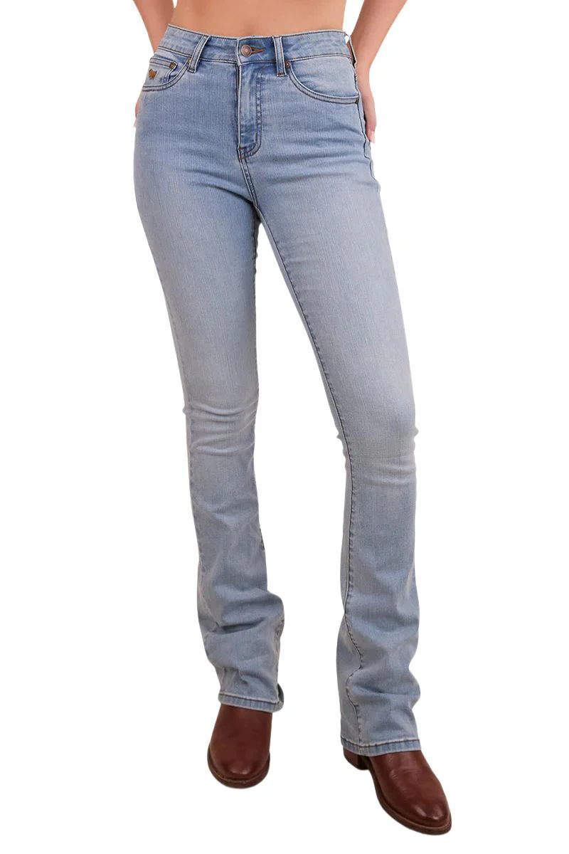 Ringers Western Womens Penny Rodeo High Rise Bootleg Jeans (222104RW) Vintage Light Blue