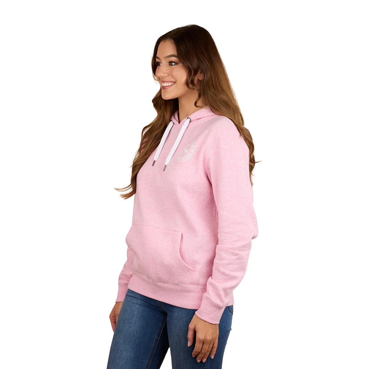 Ringers Western Womens Signature Bull Pullover Hoodie (223074RW) Pink Marle - Image 2