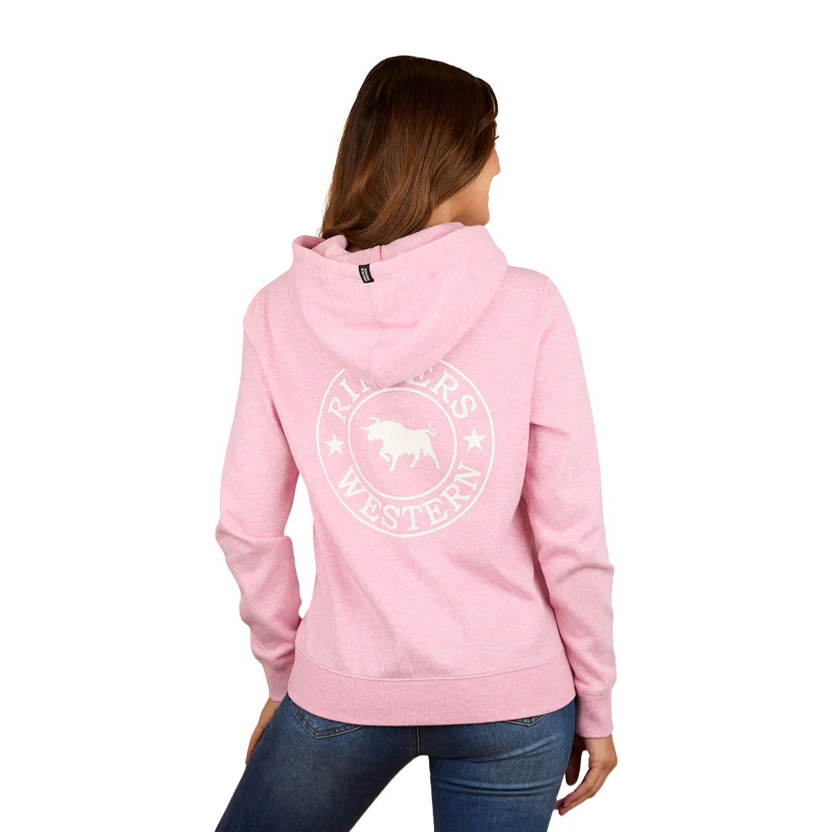 Ringers Western Womens Signature Bull Pullover Hoodie (223074RW) Pink Marle - Image 3