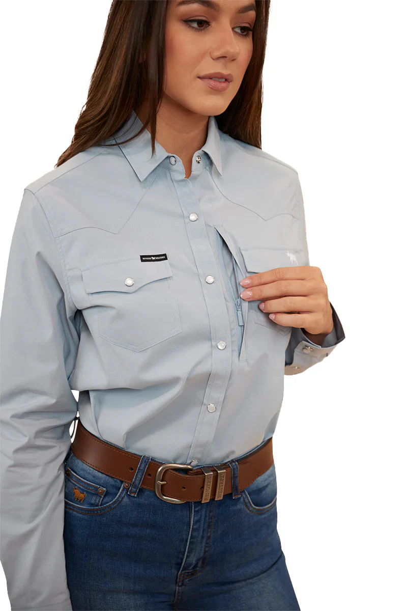 Ringers Western Womens Silverlake Western L/S Shirt (222120RW) Chambray [GD] - Image 4