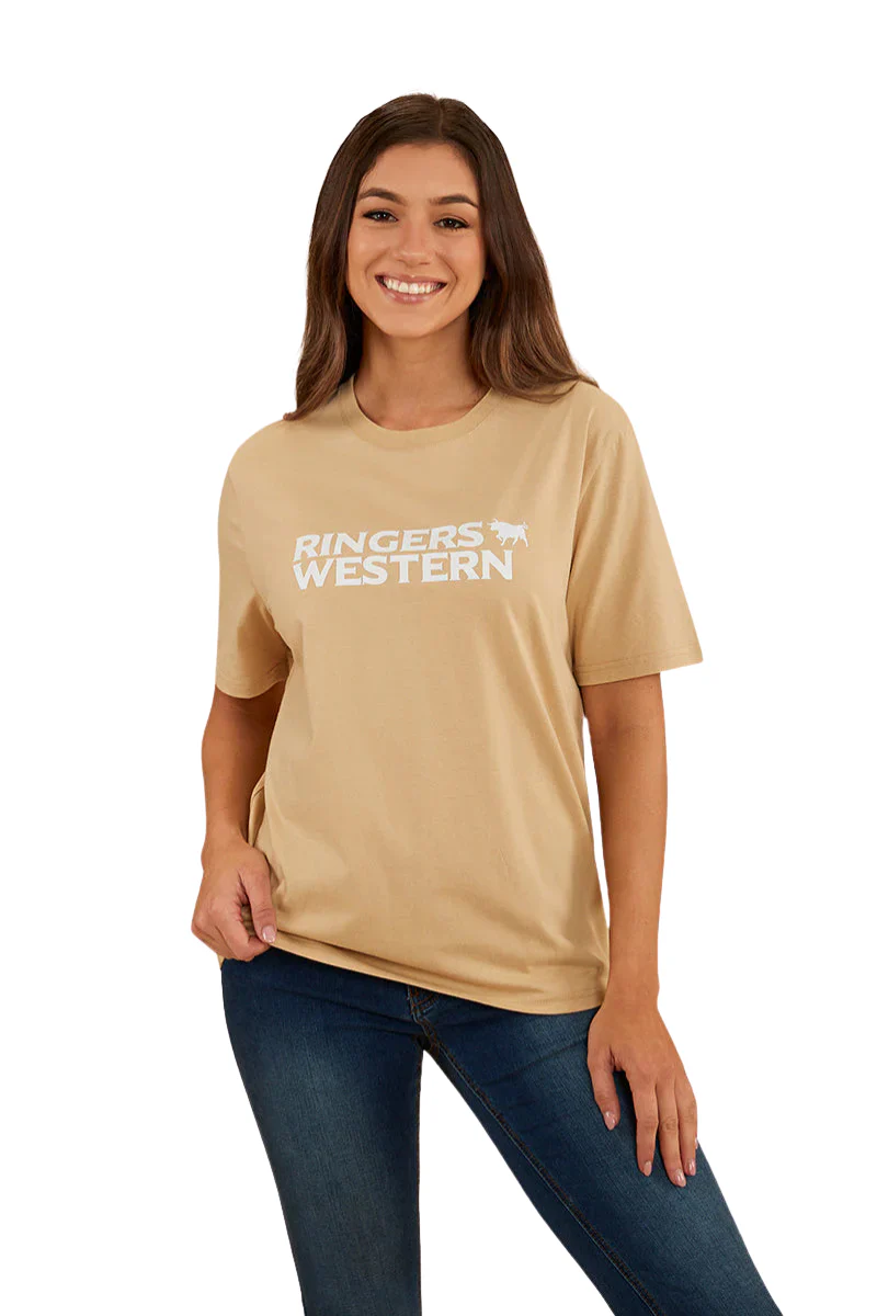 Ringers Western Womens Somerset Loose Fit S/S Tee (222149RW) Dark Sand