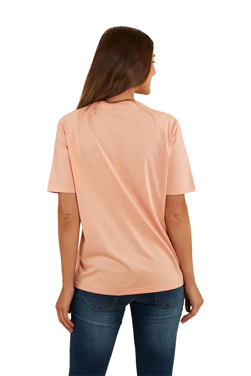 Ringers Western Womens Somerset Loose Fit S/S Tee (222149RW) Peach  [GD] - Image 5