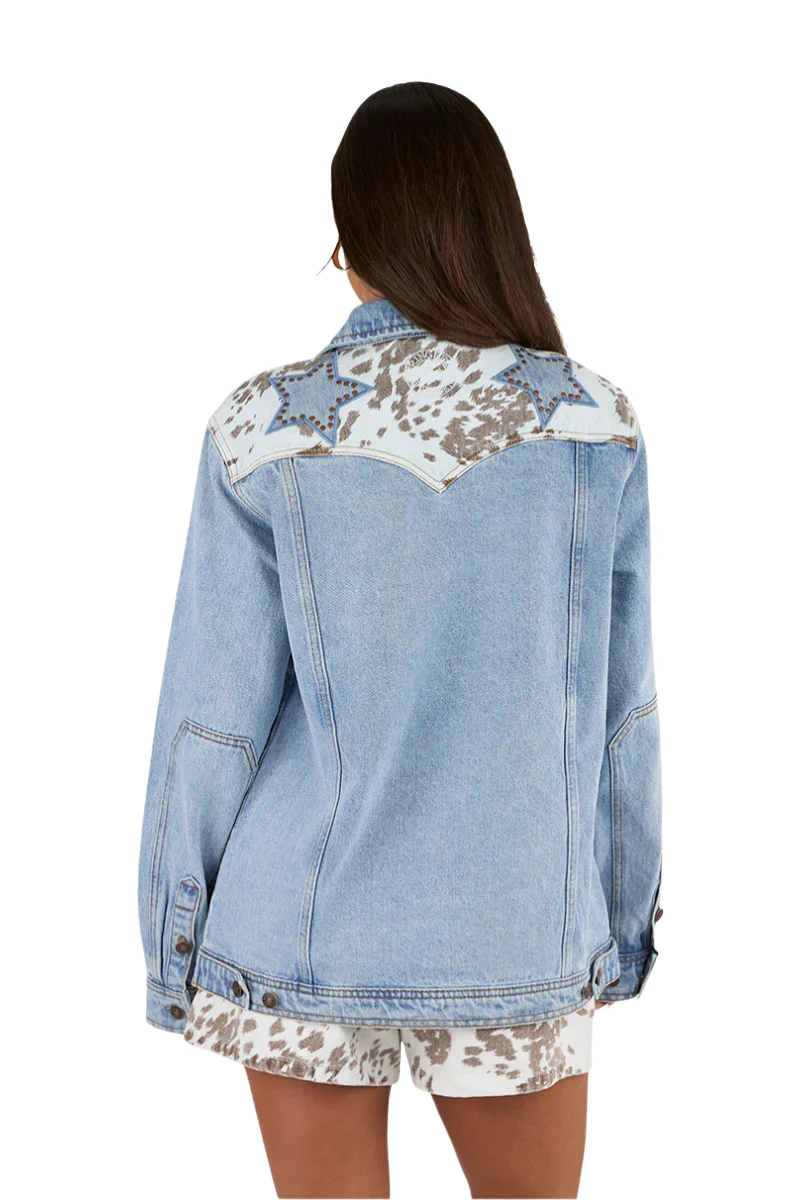 Ringers Western Womens The Hoedown Denim Jacket (225084RW) Light Wash Blue - Image 2