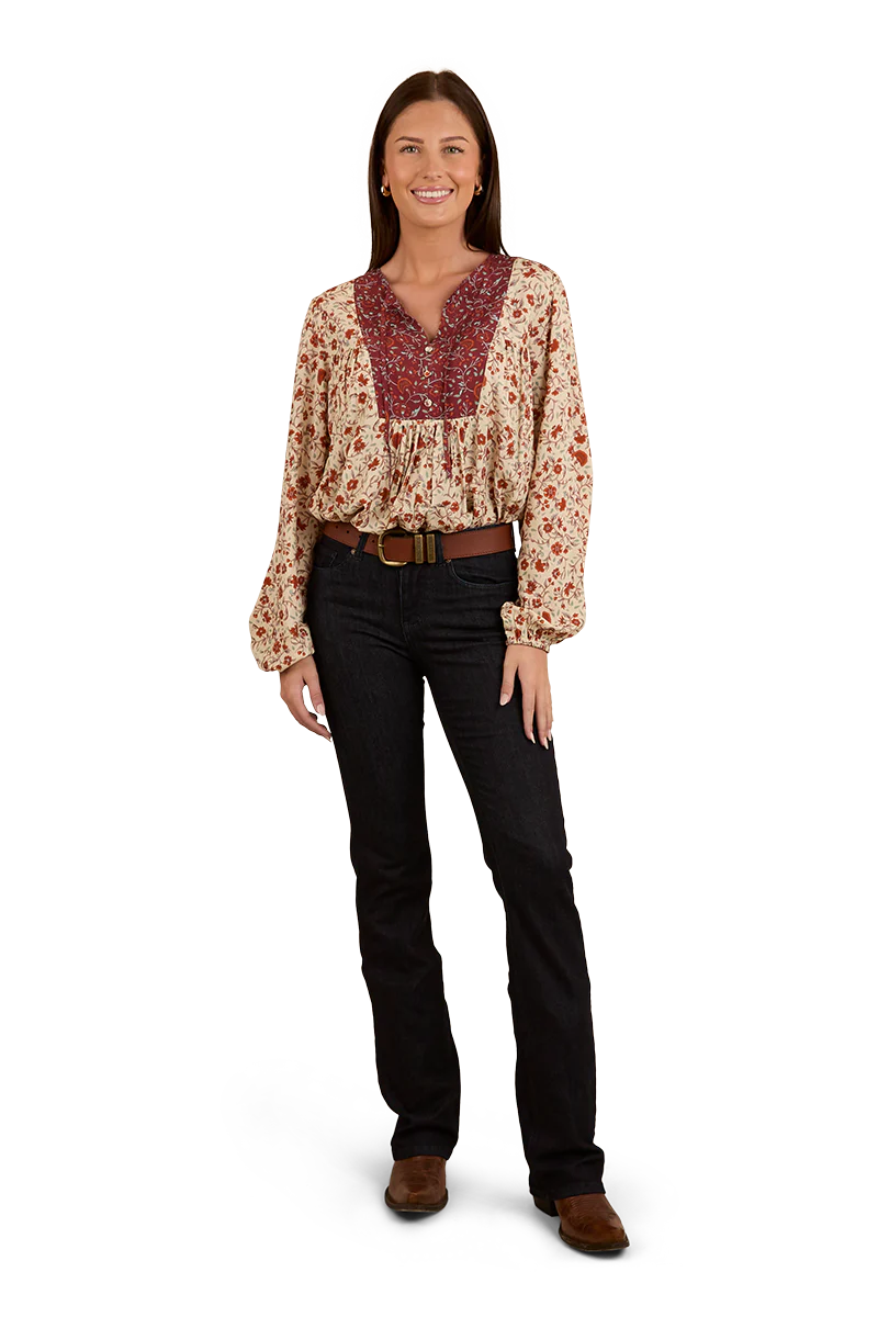 Ringers Western Womens Twyla Fashion S/S Top (224078RW) Off White [SD] - Image 6