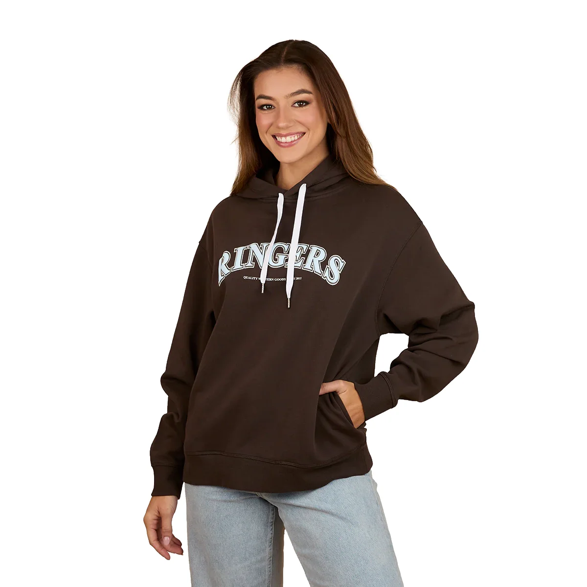 Ringers Western Womens Varsity Hoodie (223081RW) Charcoal - Image 2