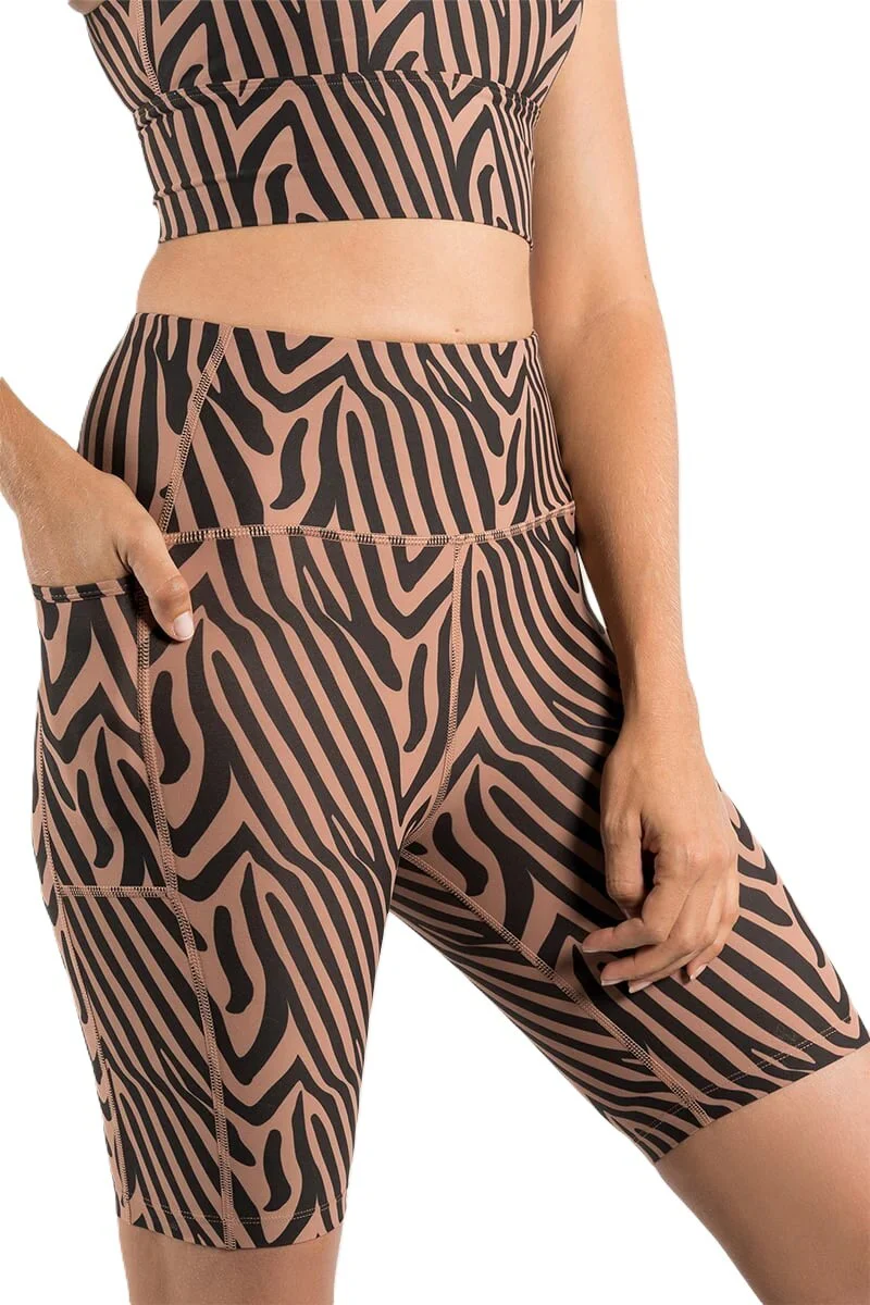 Ringers Western Womens Venus High Rise Bike Shorts (221037RW) Zebra Tan [GD] - Image 2
