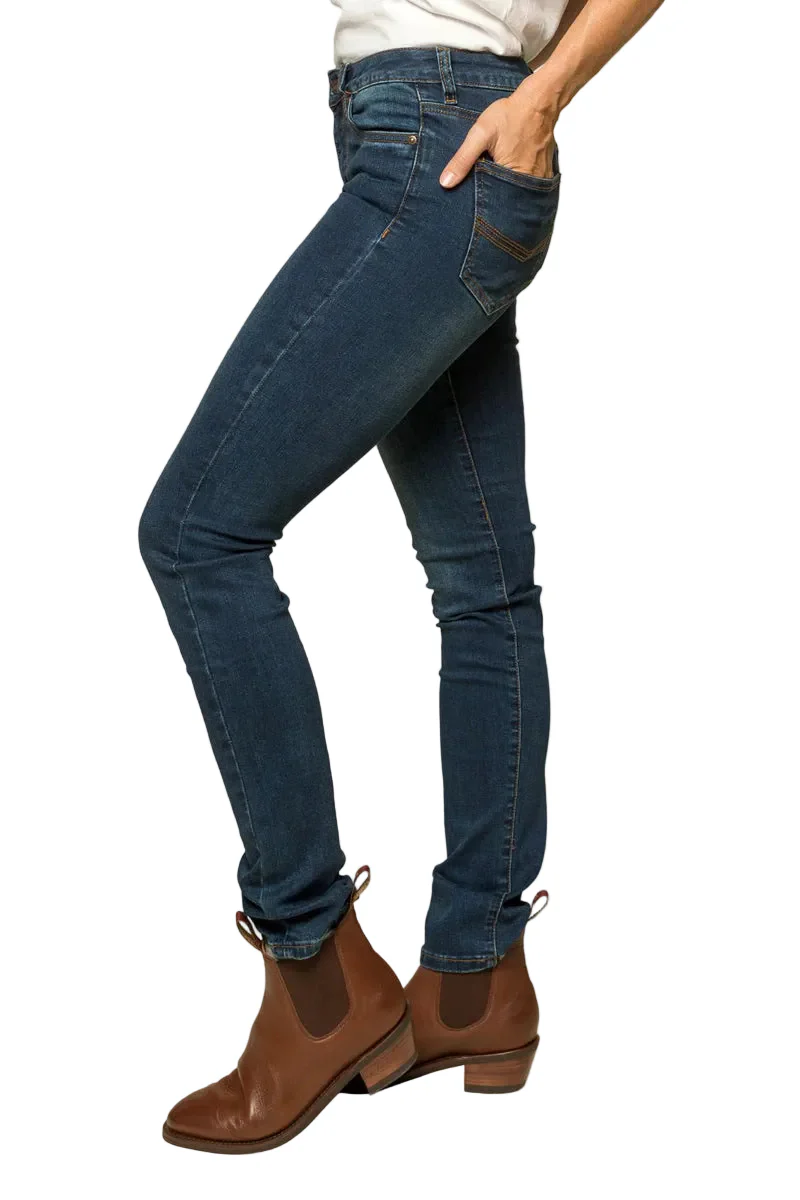 Ringers Western Womens Victoria Mid Rise Straight Leg (217108002) Classic Blue - Image 2