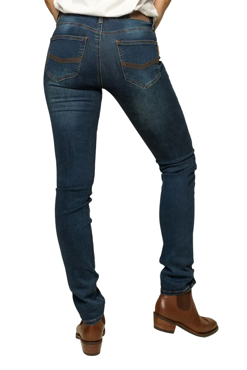 Ringers Western Womens Victoria Mid Rise Straight Leg (217108002) Classic Blue - Image 4