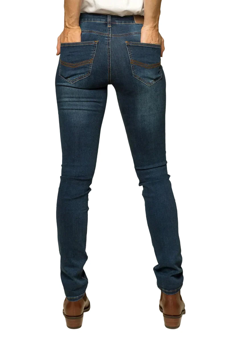 Ringers Western Womens Victoria Mid Rise Straight Leg (217108002) Classic Blue - Image 5